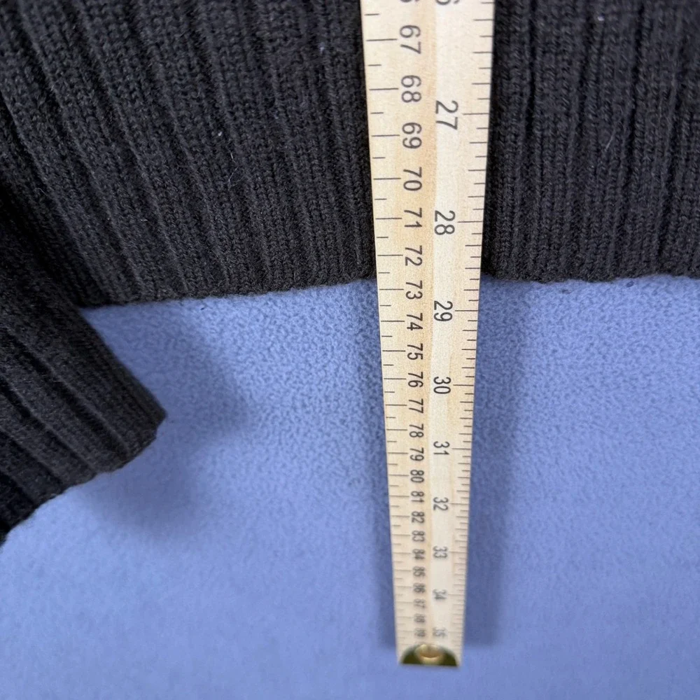 Levis Sweater Mens Large Wool Blend‎ Ribbed 1/4 Zip Pullover Brown Vintage 90s